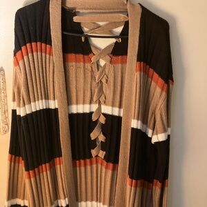 Cardigan Multi Color Striped XL